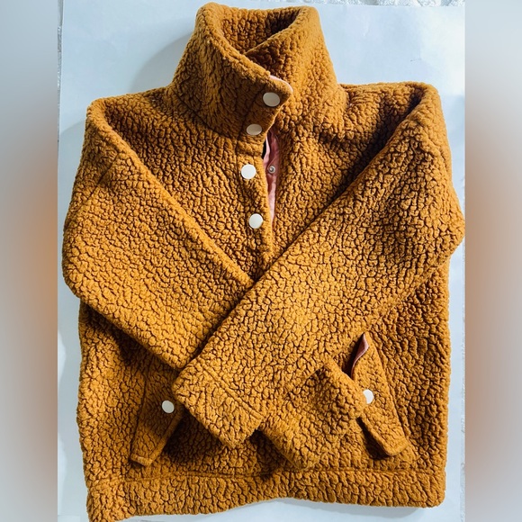 J. Crew Sweaters - J. Crew Vintage Fleece Snap Collar Sherpa Pullover